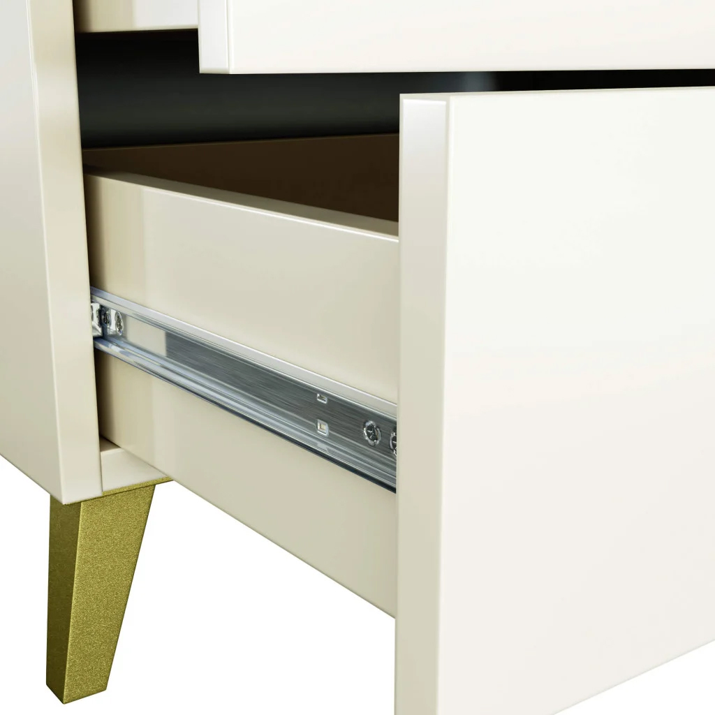 Comoda MOBI K-04, 4 sertare, 60x37x73 cm, casmir cu detalii aurii Household NewTrend