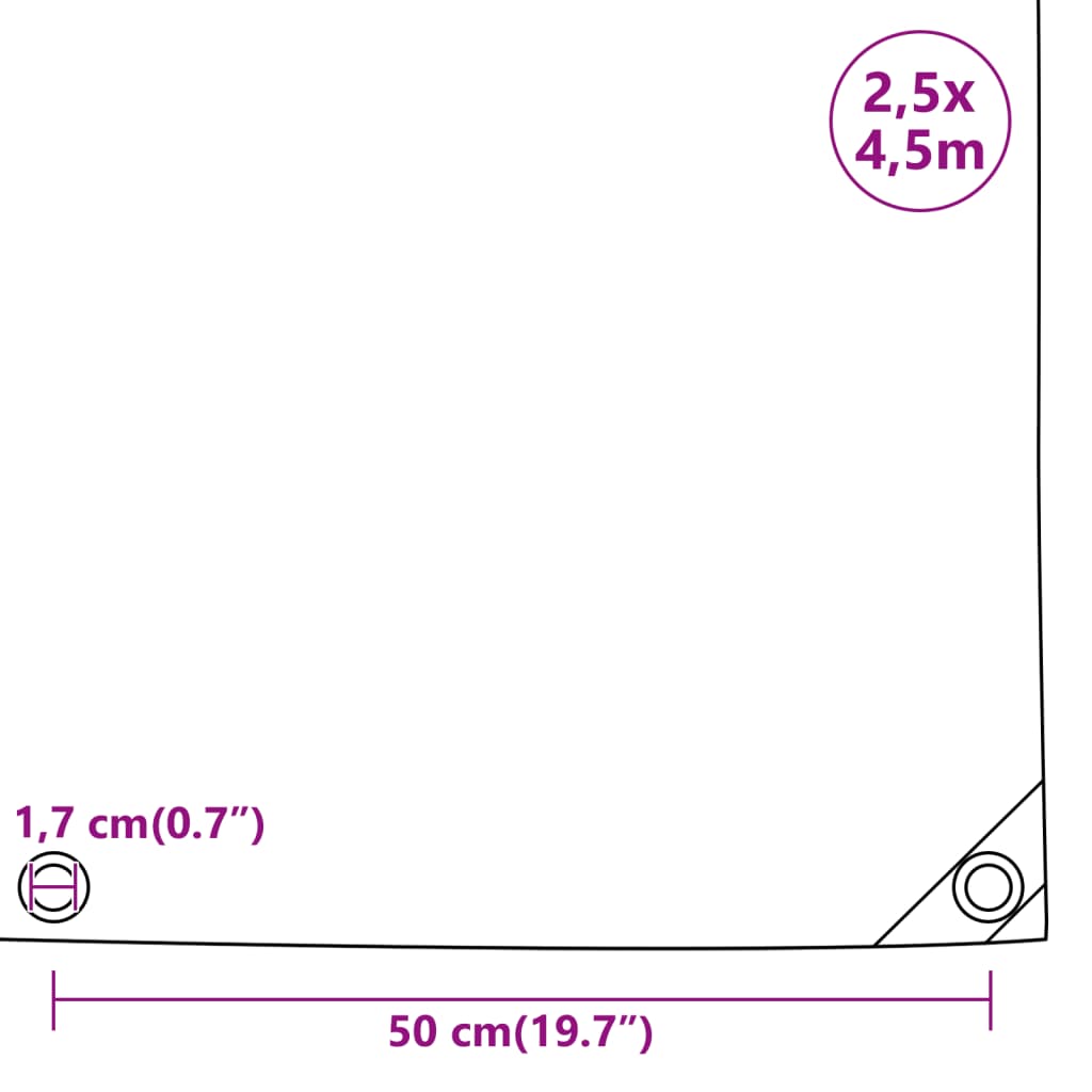 Prelată, albastru, 2,5x4,5 m, 650 g/m² GartenMobel Dekor