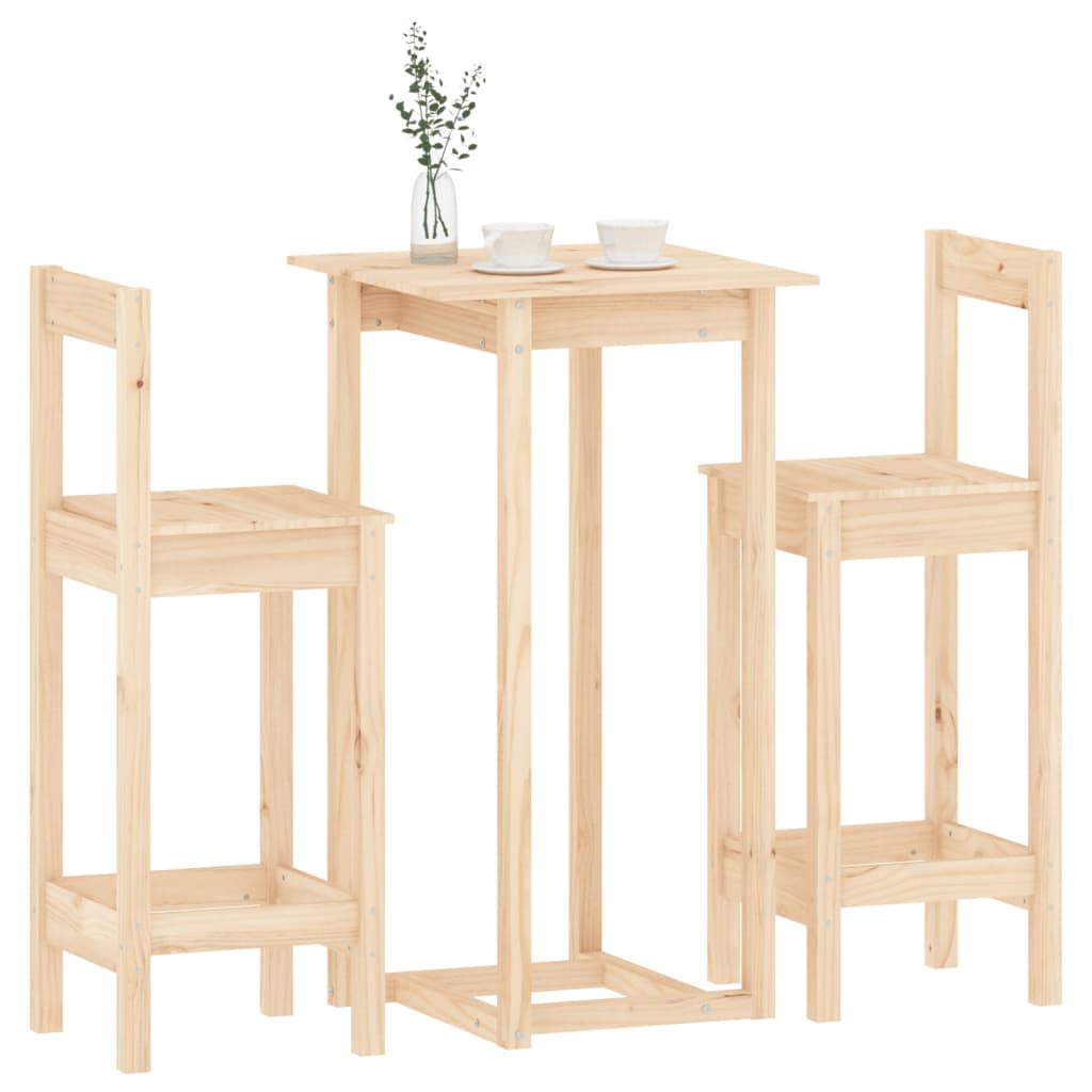 Set mobilier de bar, 3 piese, lemn masiv de pin GartenMobel Dekor