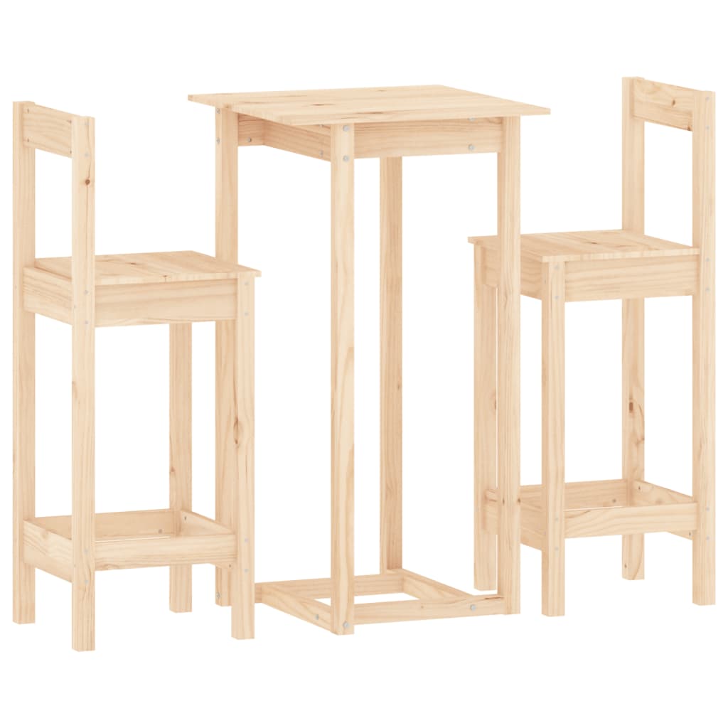 Set mobilier de bar, 3 piese, lemn masiv de pin GartenMobel Dekor