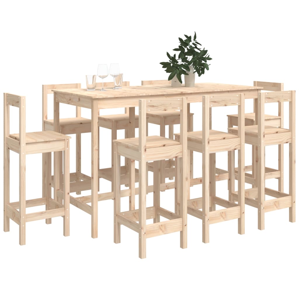 Set mobilier de bar, 9 piese, lemn masiv de pin GartenMobel Dekor