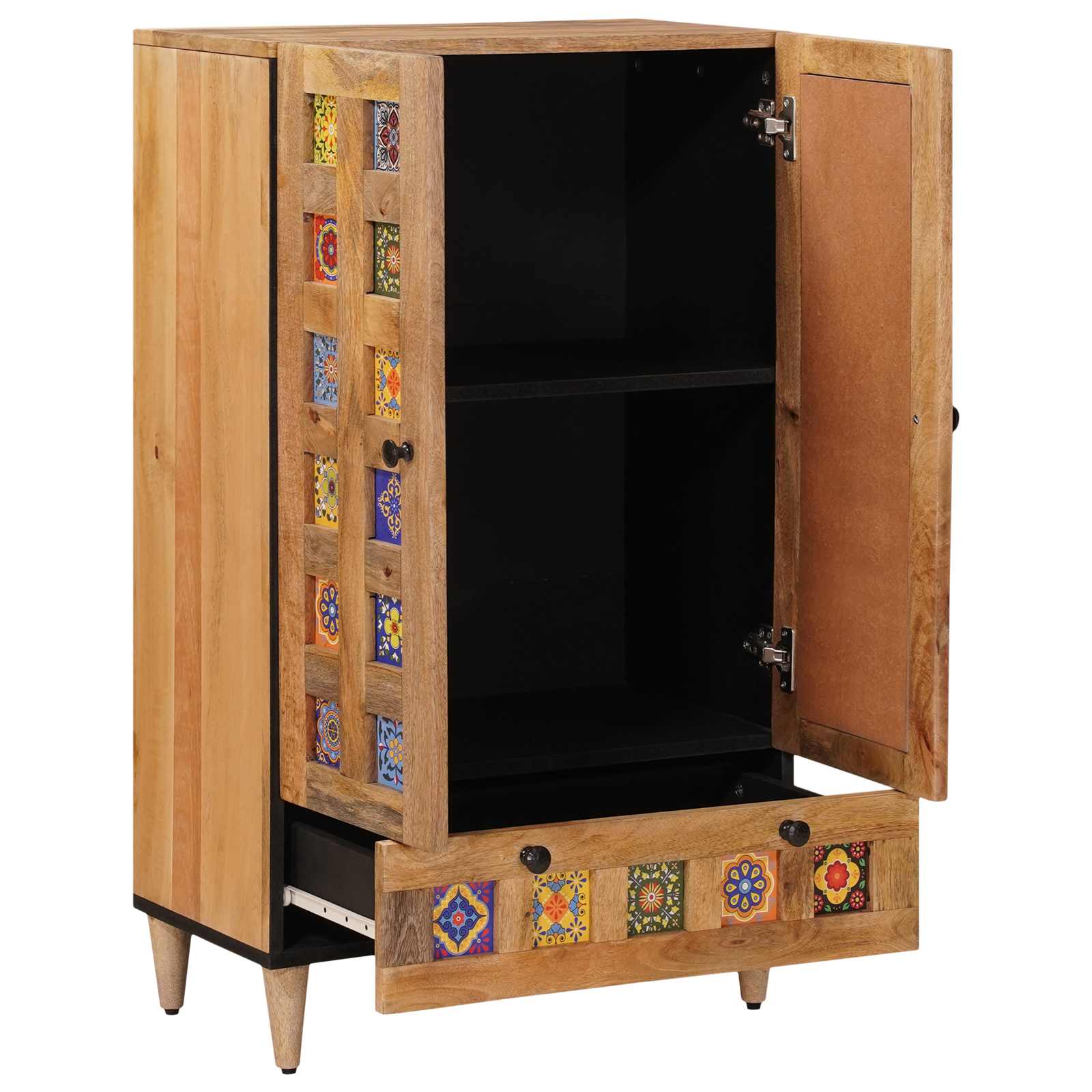 Bufet cu sertar natural 60 x 33,5 x 100 cm Lemn de mango solid GartenMobel Dekor