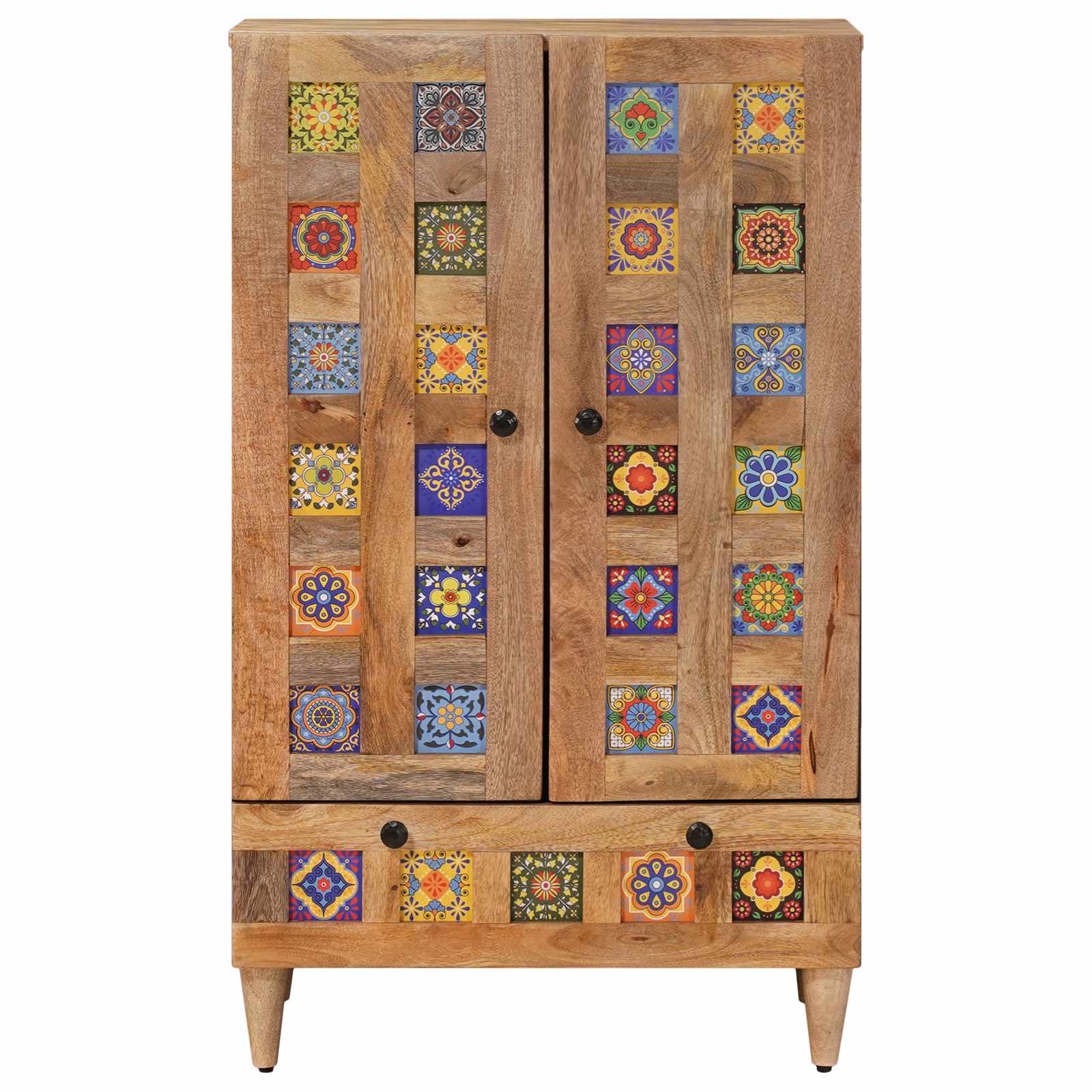 Bufet cu sertar natural 60 x 33,5 x 100 cm Lemn de mango solid GartenMobel Dekor