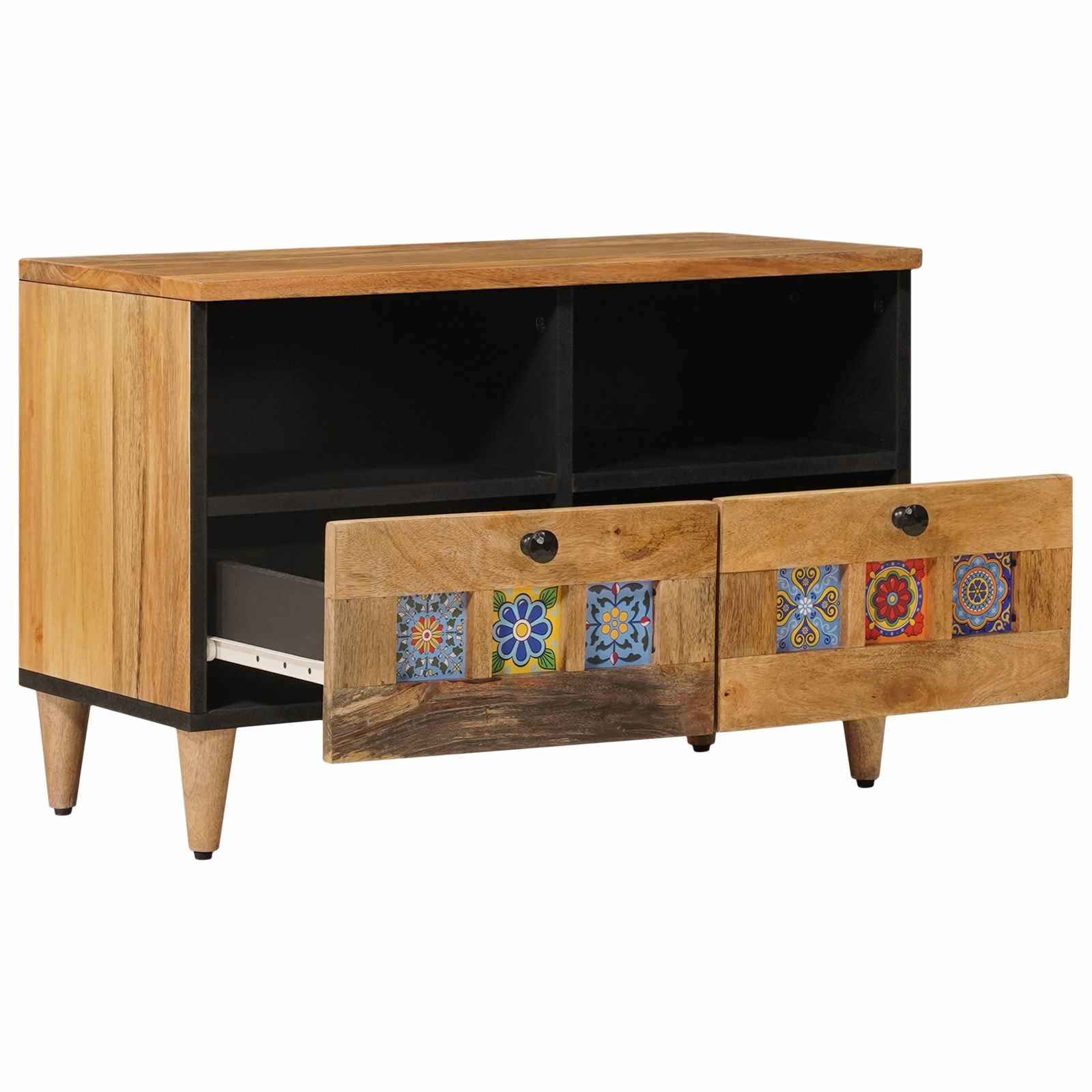 Cabinet TV cu raft natural 70 x 33 x 46 cm Lemn de mango solid GartenMobel Dekor