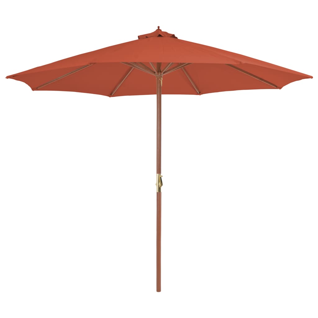 Umbrelă de exterior cu stâlp din lemn, 300 cm, teracotă GartenMobel Dekor