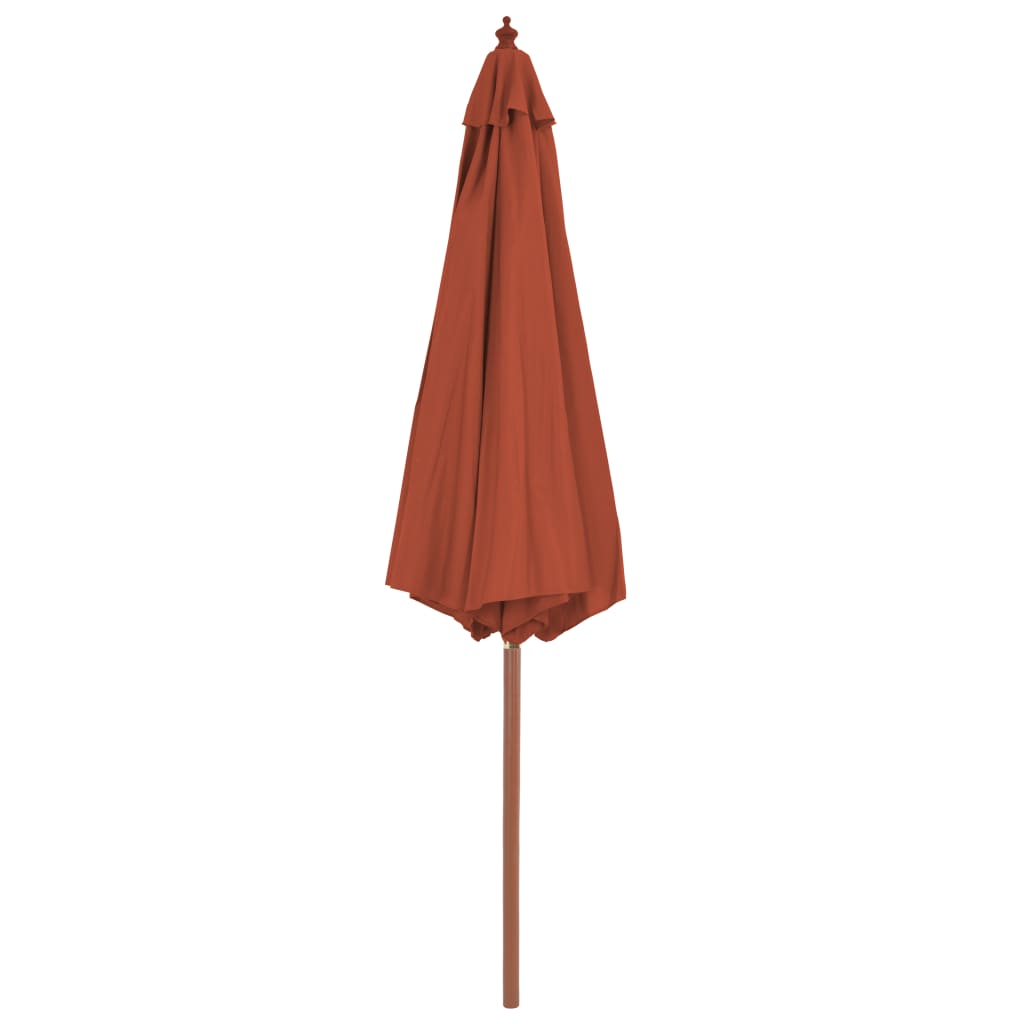 Umbrelă de exterior cu stâlp din lemn, 300 cm, teracotă GartenMobel Dekor