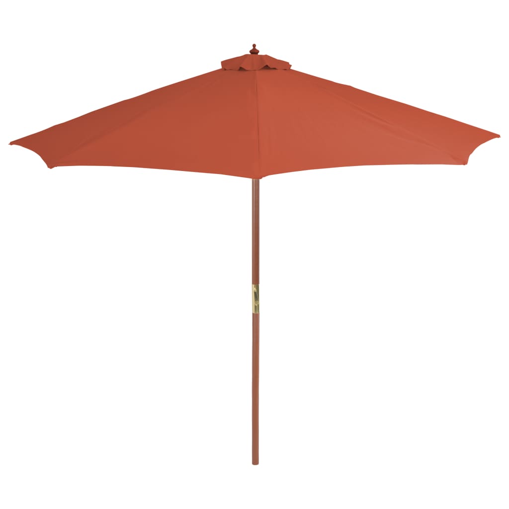 Umbrelă de exterior cu stâlp din lemn, 300 cm, teracotă GartenMobel Dekor
