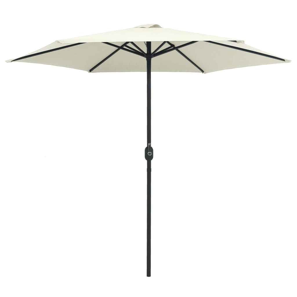 Umbrelă de soare grădină stâlp aluminiu alb nisipiu 270x246 cm GartenMobel Dekor