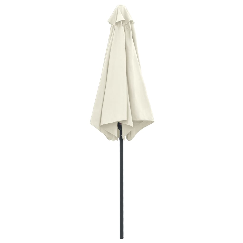 Umbrelă de soare grădină stâlp aluminiu alb nisipiu 270x246 cm GartenMobel Dekor