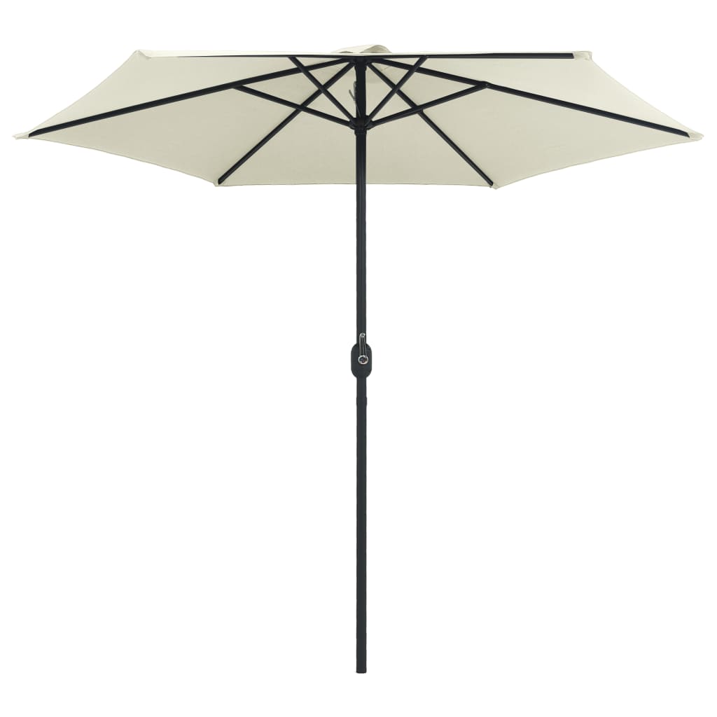 Umbrelă de soare grădină stâlp aluminiu alb nisipiu 270x246 cm GartenMobel Dekor