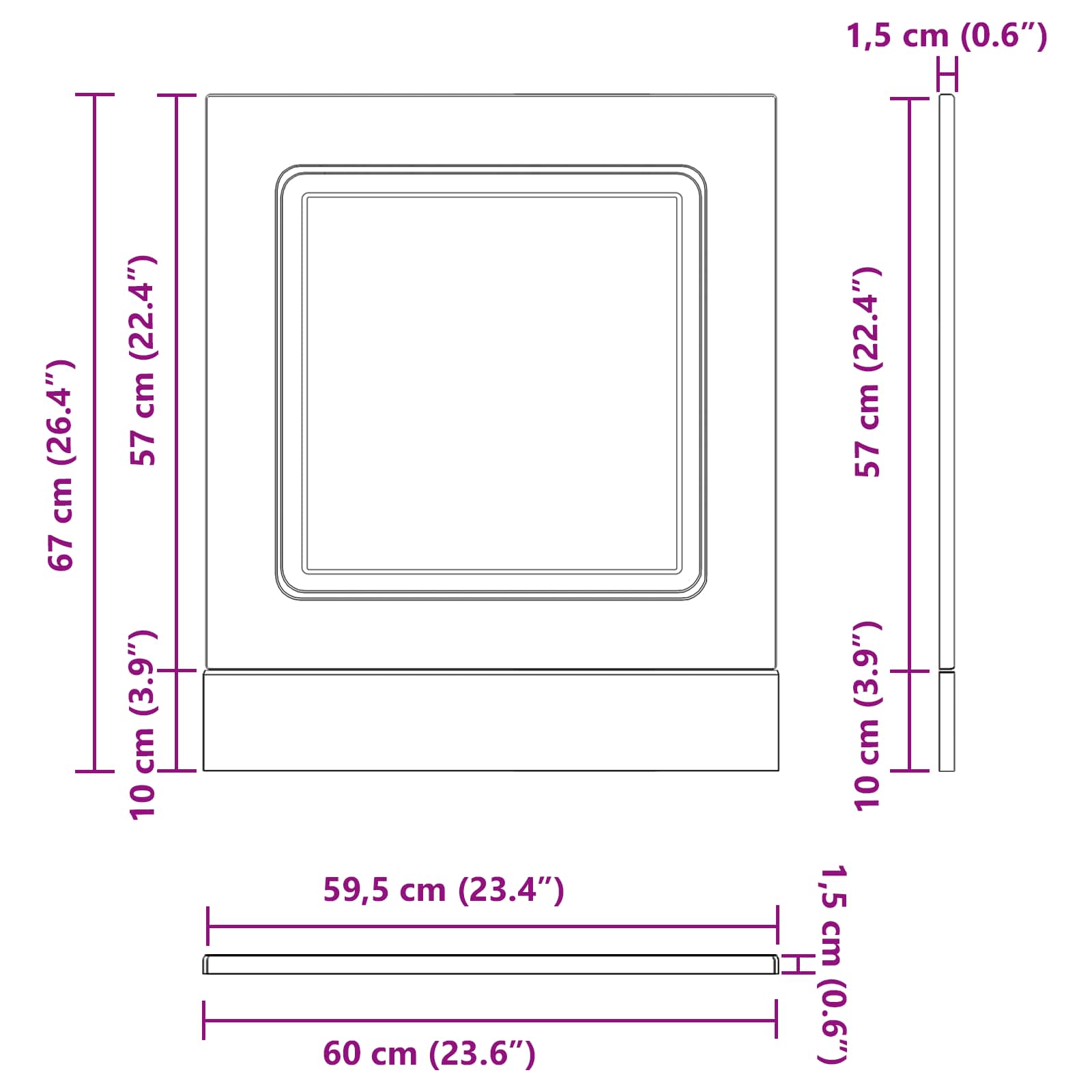 Dulap de bucătărie Kalmar Stejar Negru 60 x 1,5 x 67 cm GartenMobel Dekor