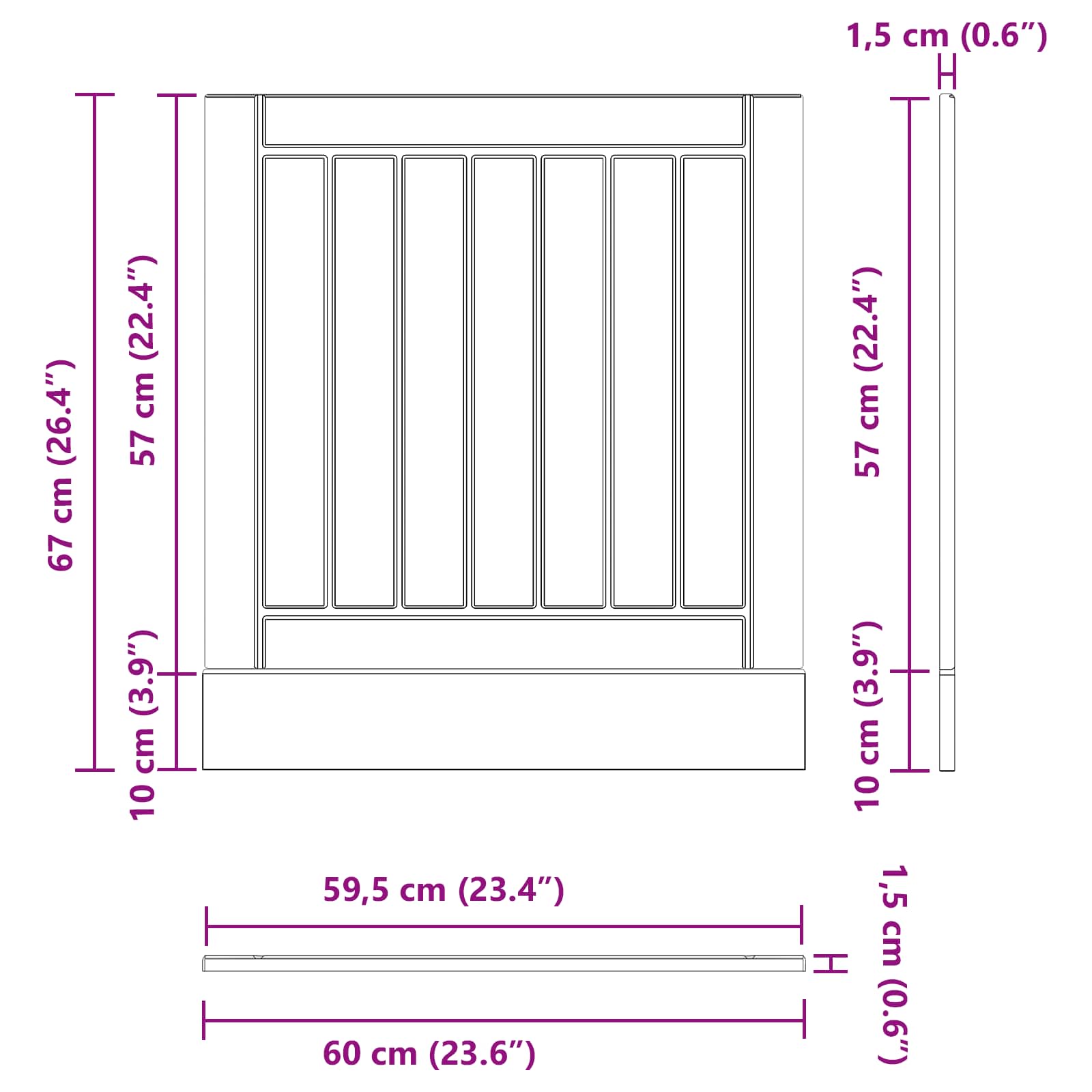 Dulap de bucătărie Stejar Negru 60 x 1,5 x 67 cm Lemn compozit GartenMobel Dekor