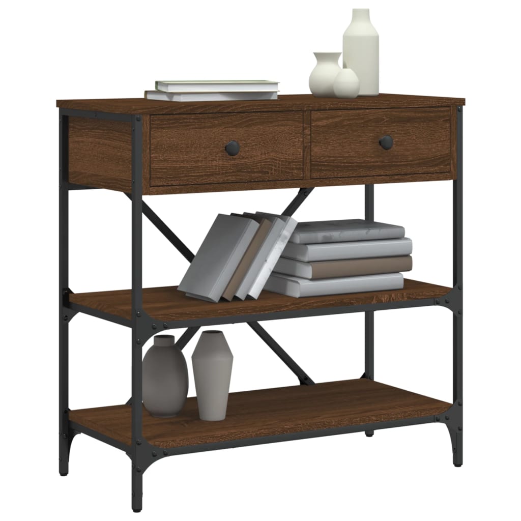 Masă consolă, stejar maro, 75x34,5x75 cm, lemn prelucrat GartenMobel Dekor