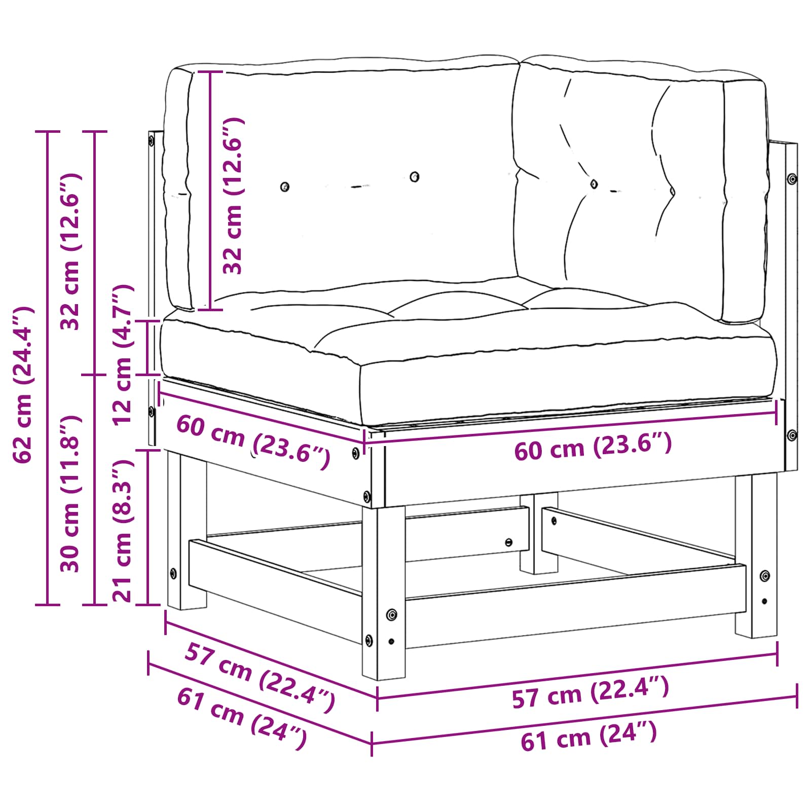 Sofa de colț pentru grădină Lemn masiv de pin Maro Ceară GartenMobel Dekor