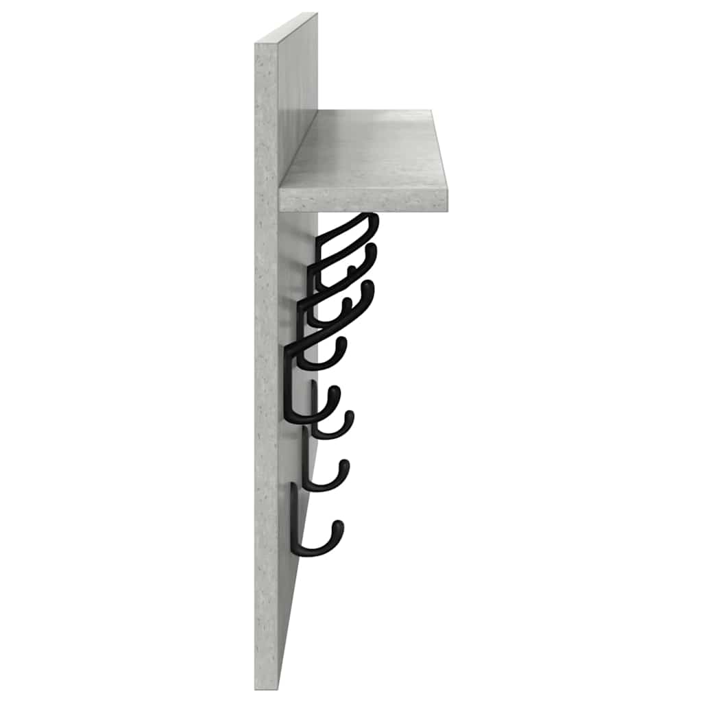 Răcător de paltoane montat pe perete cu raft Gri din beton GartenMobel Dekor