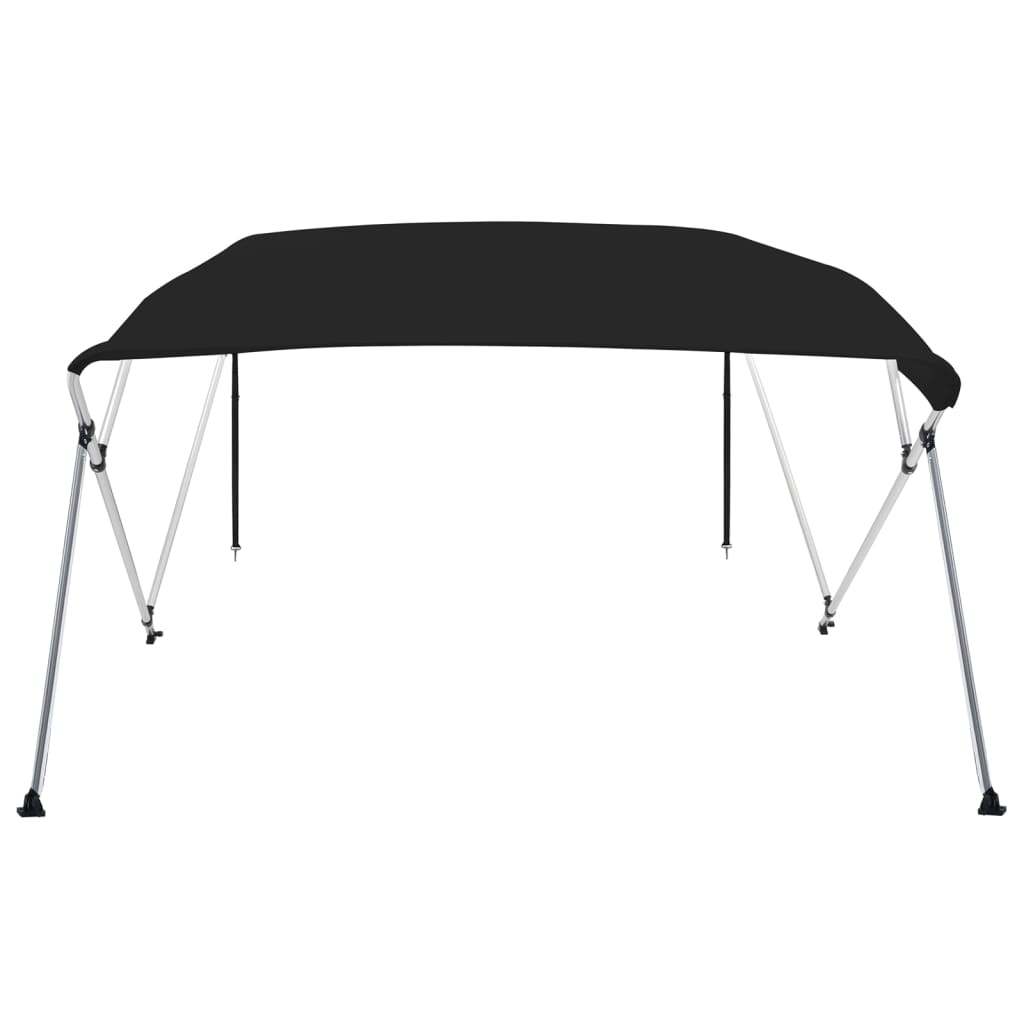 Parasolar barcă Bimini cu 4 arcuri, negru, 243x210x137 cm GartenMobel Dekor