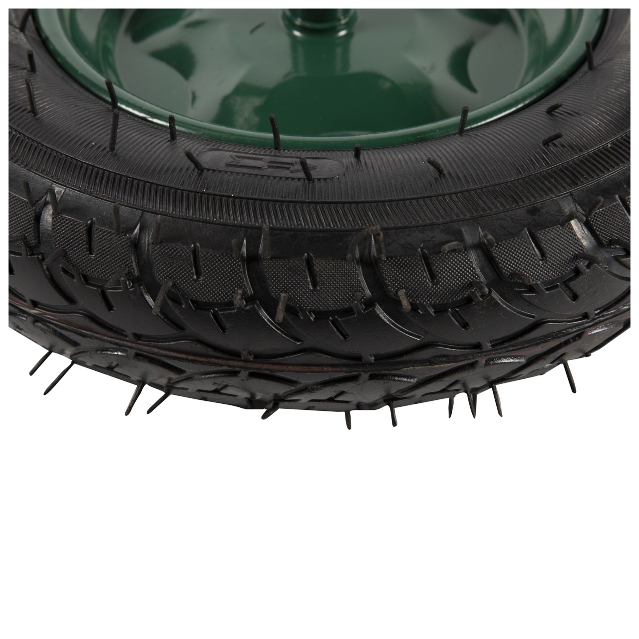 Roată pentru roabă Micul Fermier 3.50-8, ax 14 mm, jantă verde