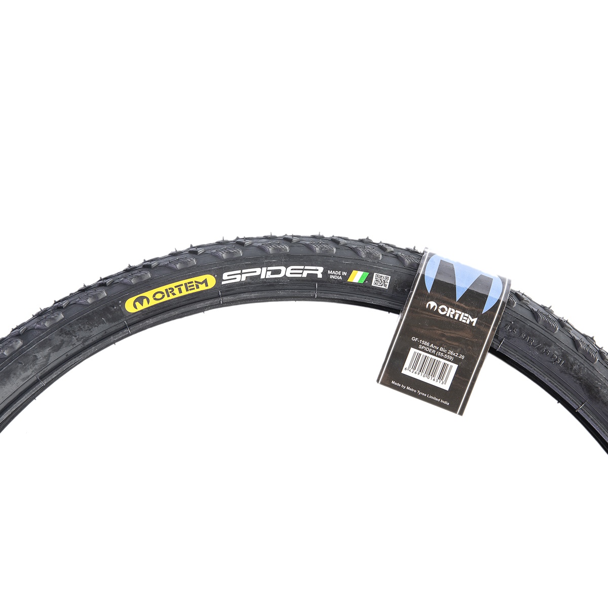 Anvelopă bicicletă 26x2.20 (ETRTO 55-559) Spider, neagră, profil all-terrain