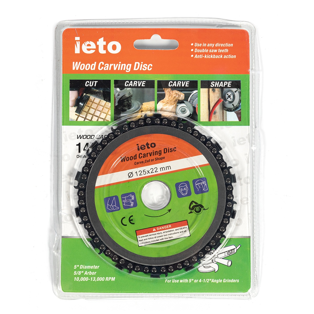 Disc cu lanț 125 mm pentru polizor unghiular, set 5 bucăți Micul Fermier