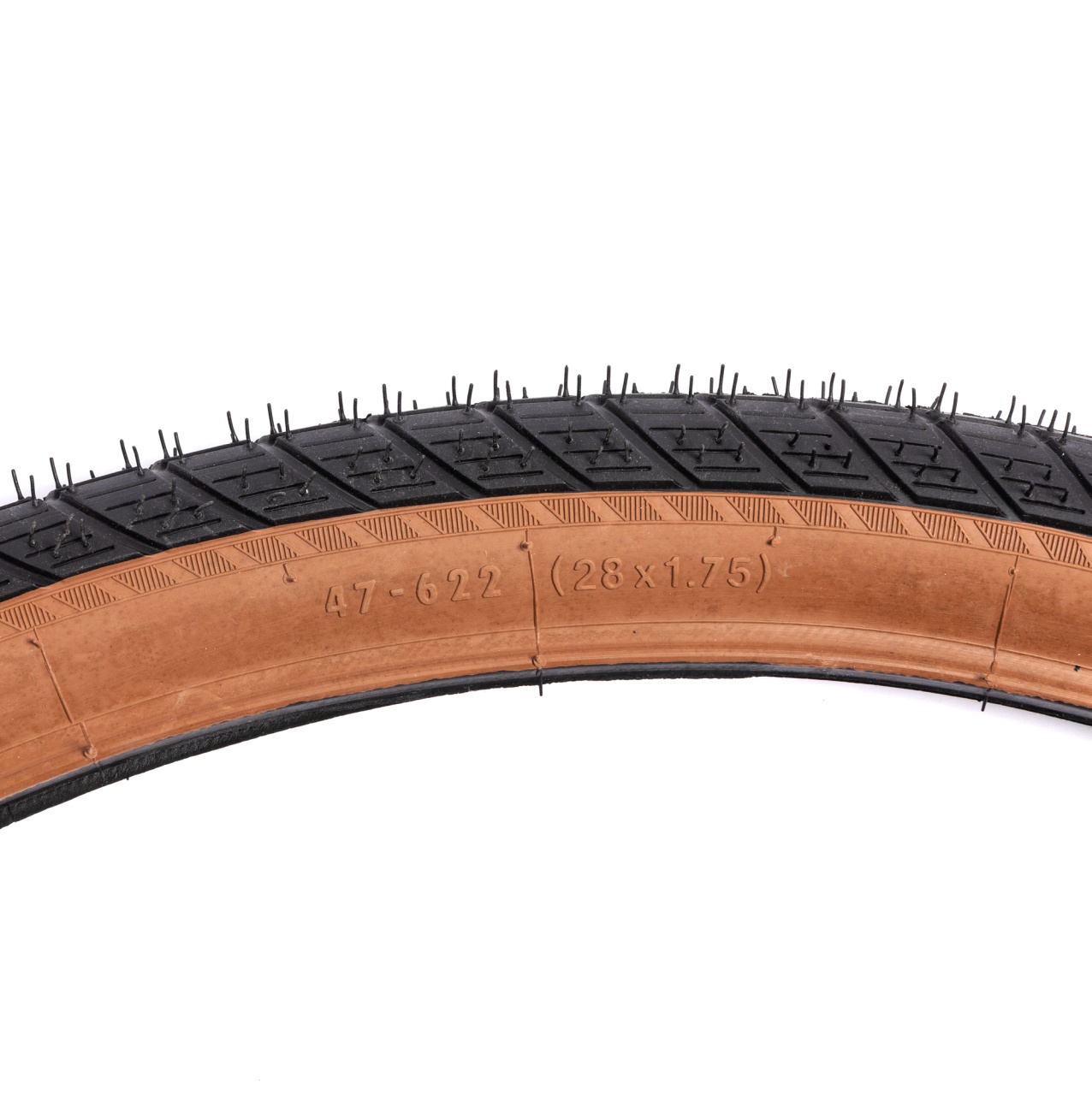 Anvelopă bicicletă 28x1.75 (ETRTO 47-622) FEARLESS Street, negru cu flanc maro