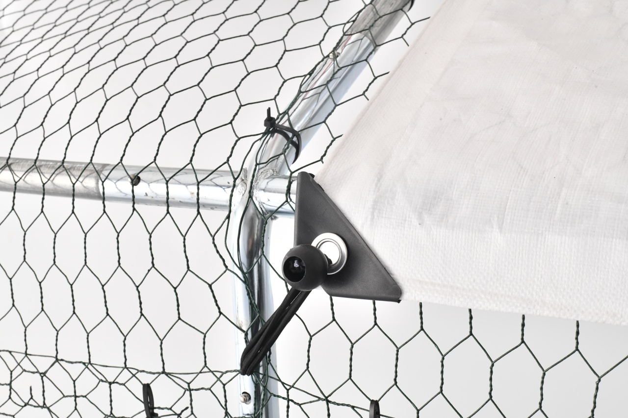 Cotet (tarc) pentru pasari 3x10x2 m galvanizat, cu acoperis UV, Micul Fermier