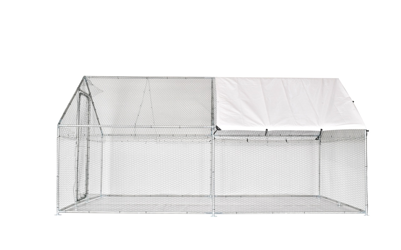 Tarc pentru păsări 3x4x2 m din oțel galvanizat, cu acoperiș impermeabil MF G01