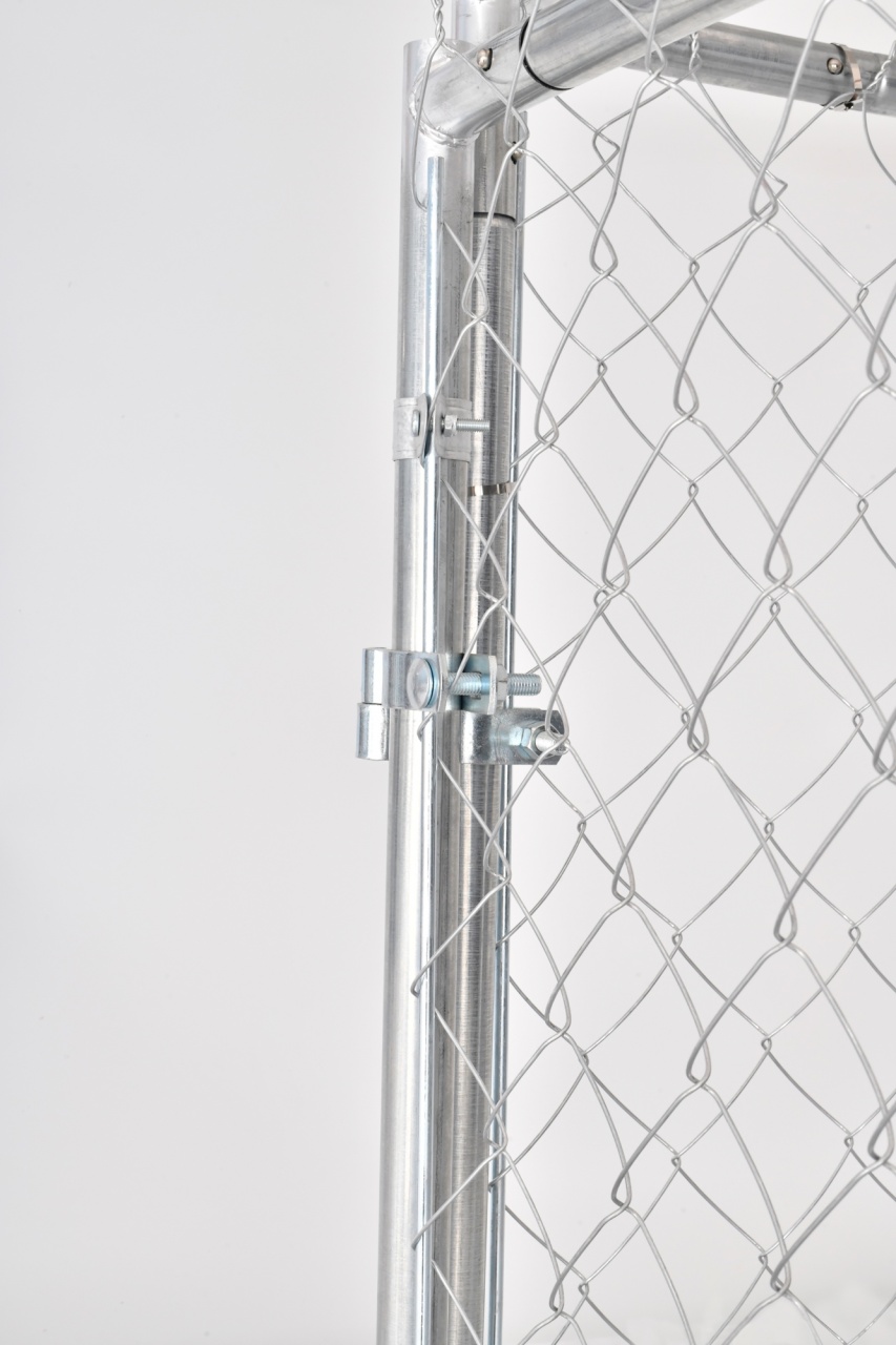 Tarc exterior pentru câini 3x3x2,2 m galvanizat, cu acoperiș UV și ușă cu zăvor