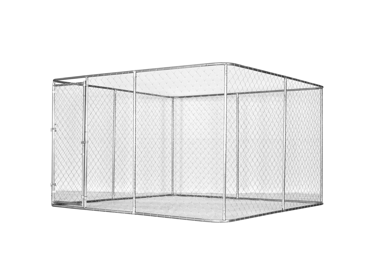 Tarc exterior pentru câini din oțel galvanizat MF 4x2x1,8 m, cu ușă cu zăvor