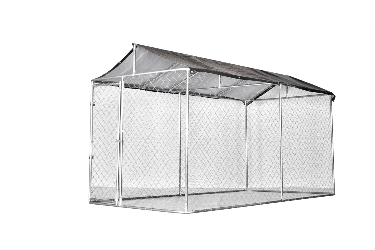 Padoc exterior pentru câini Micul Fermier 4x2x2,2 m, oțel galvanizat, cu acoperiș