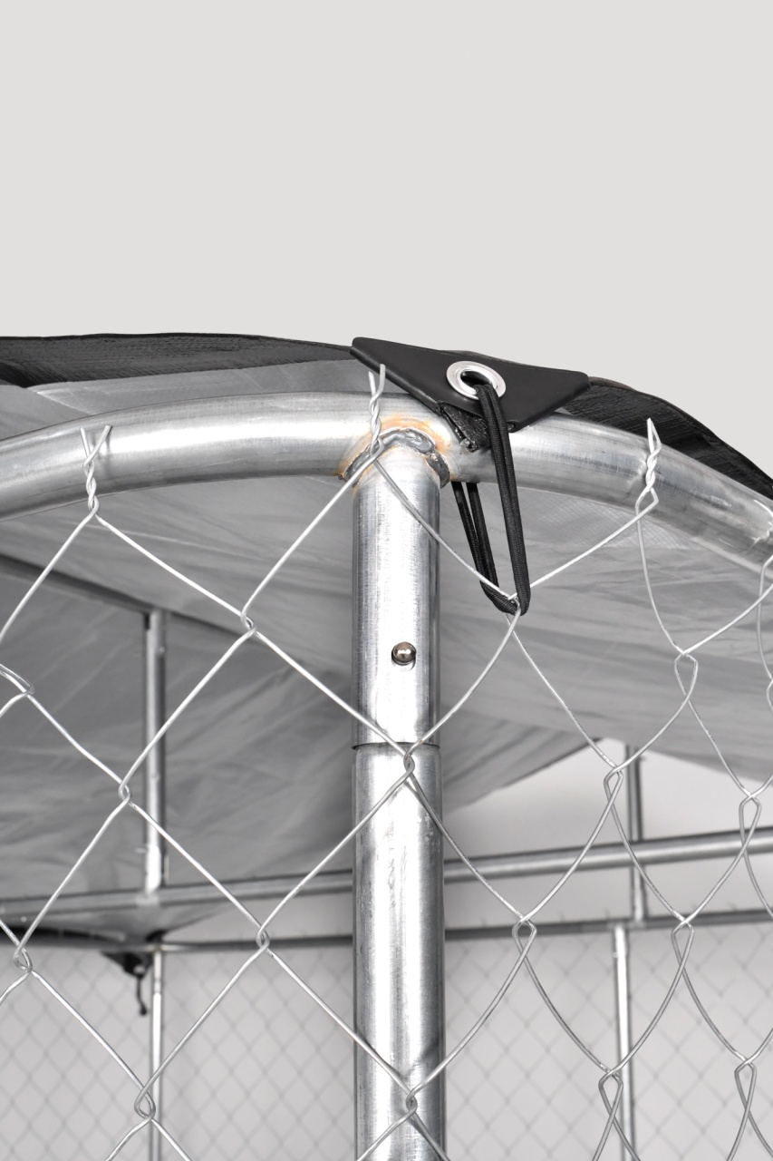 Padoc exterior pentru câini Micul Fermier 4x2x2,2 m, oțel galvanizat, cu acoperiș