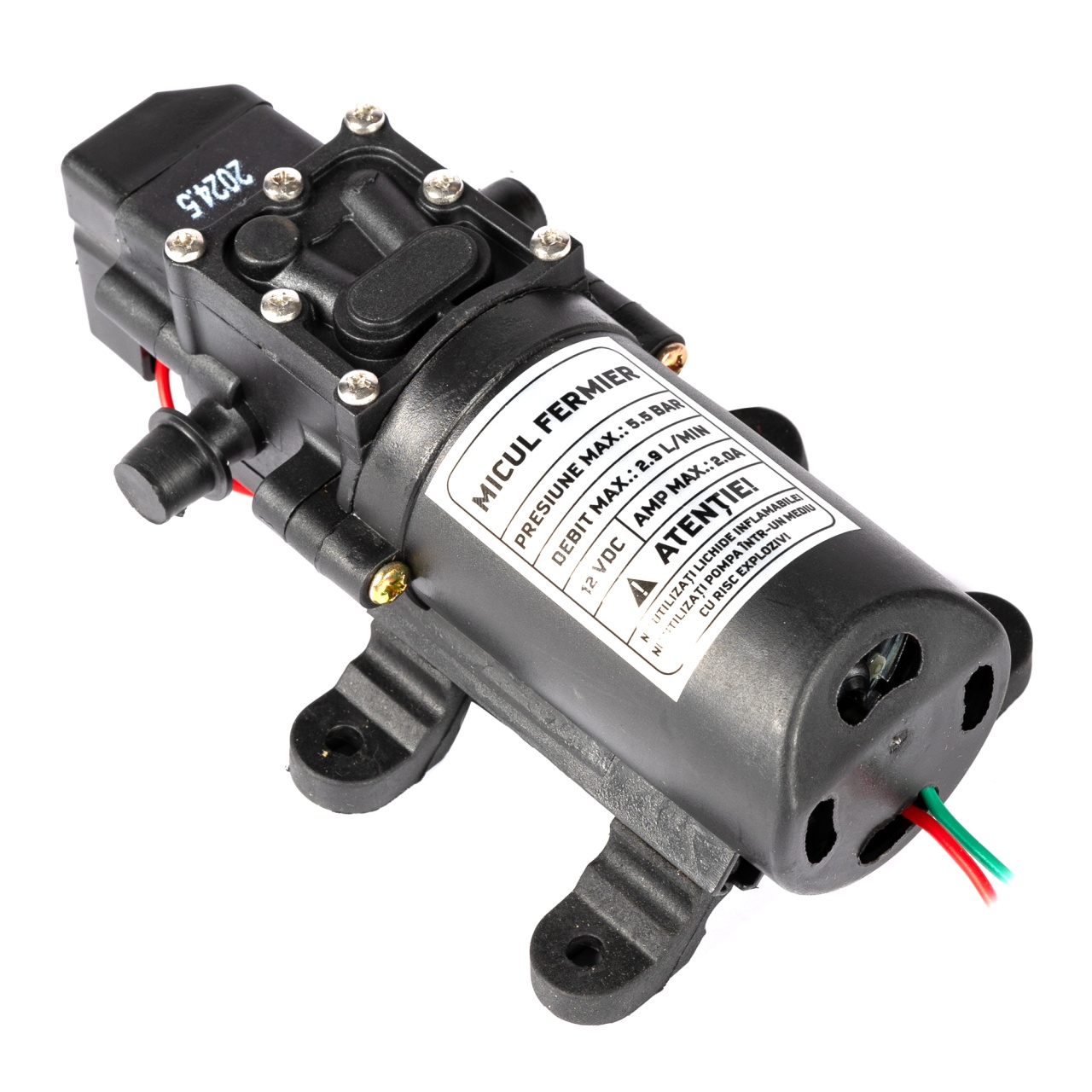 Pompa de presiune 12V Micul Fermier cu colier, 5.5 bar, 2.9 l/min