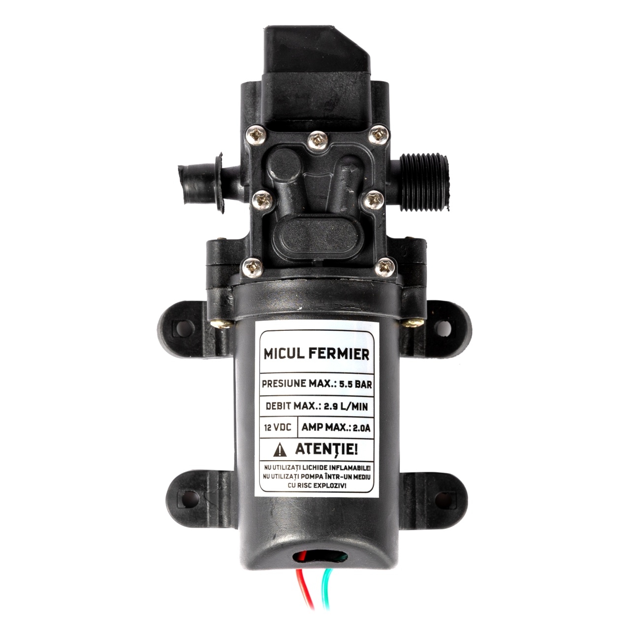 Pompa de presiune cu filet Micul Fermier 12V, 5.5 bar, 2.9 l/min