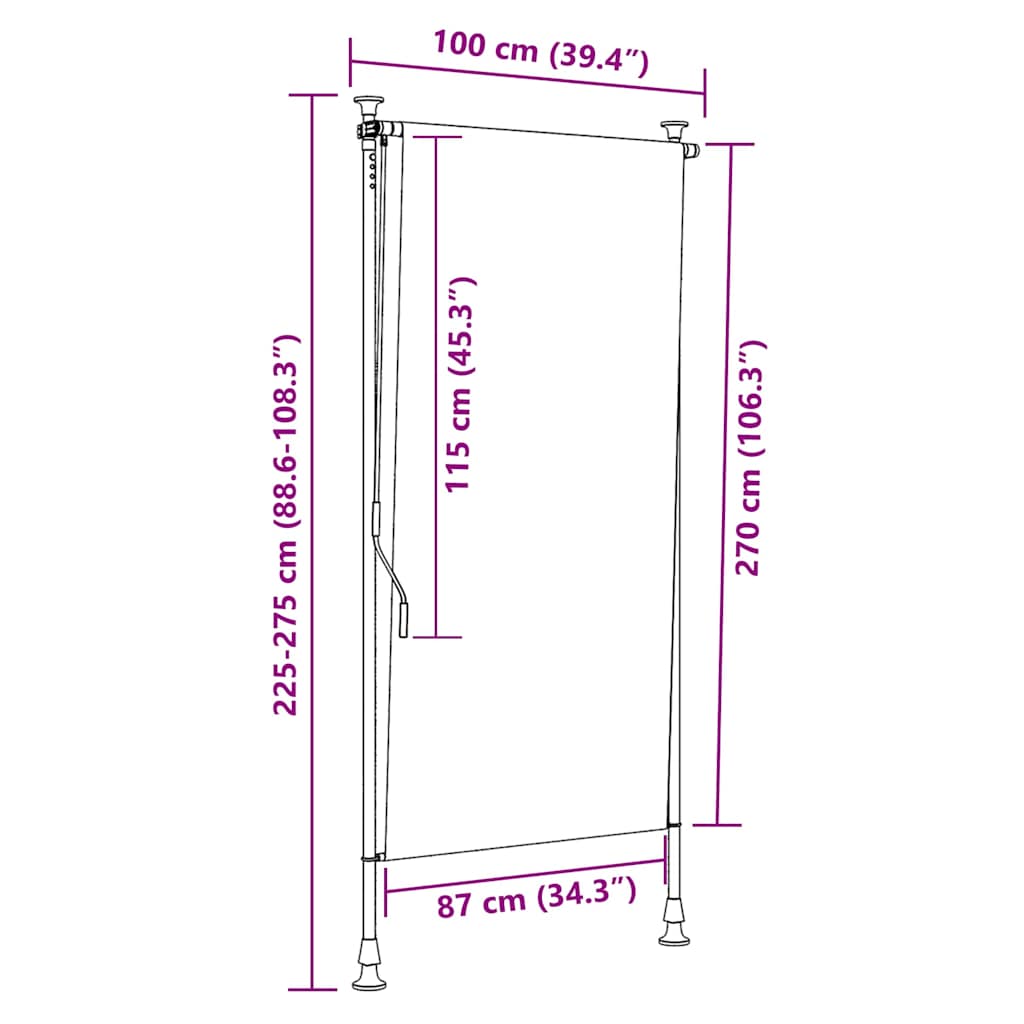 Jaluzea tip rulou de exterior, antracit, 100 x 270 cm GartenMobel Dekor