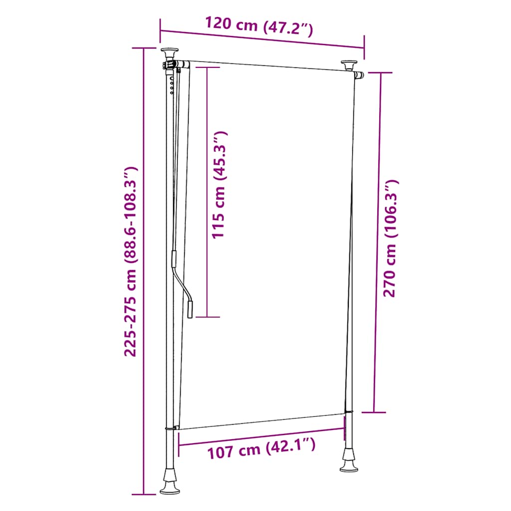 Jaluzea tip rulou de exterior, antracit, 120 x 270 cm GartenMobel Dekor