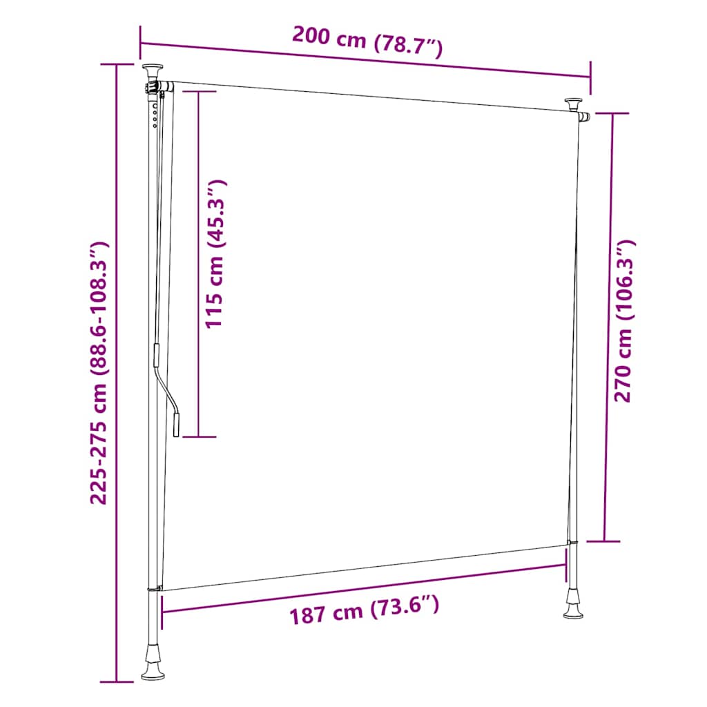 Jaluzea tip rulou de exterior, antracit, 200 x 270 cm GartenMobel Dekor