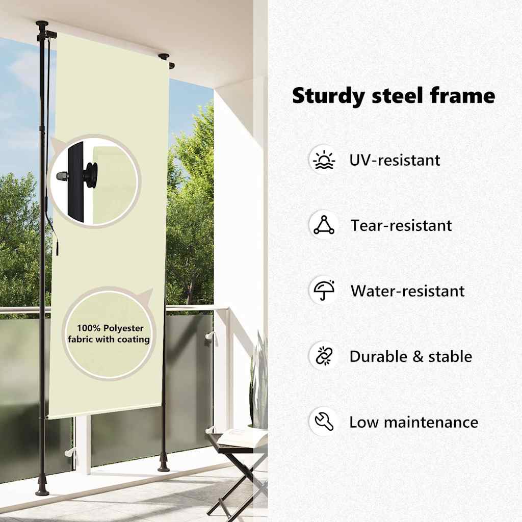 Jaluzea tip rulou de exterior, crem, 120 x 270 cm GartenMobel Dekor