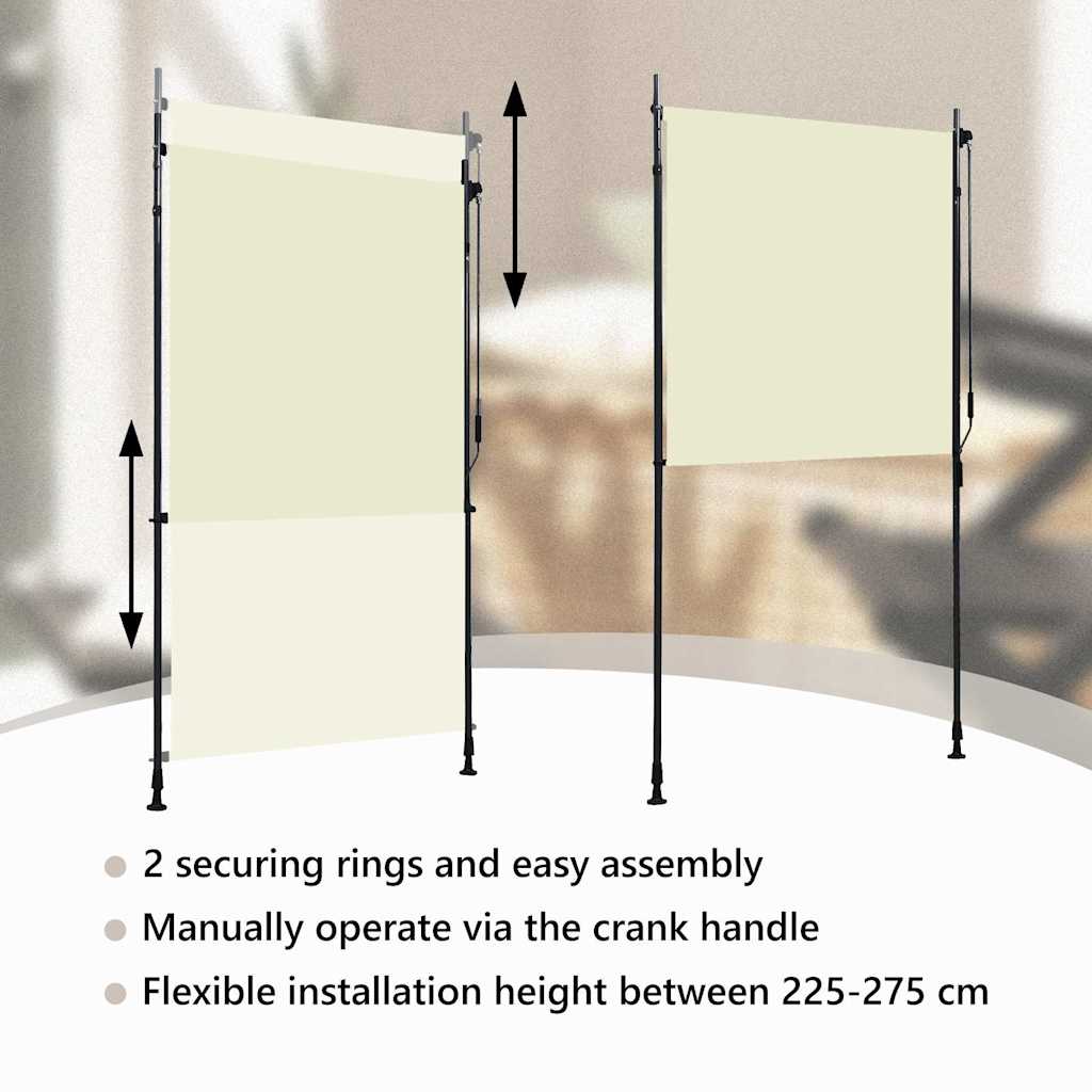 Jaluzea tip rulou de exterior, crem, 120 x 270 cm GartenMobel Dekor