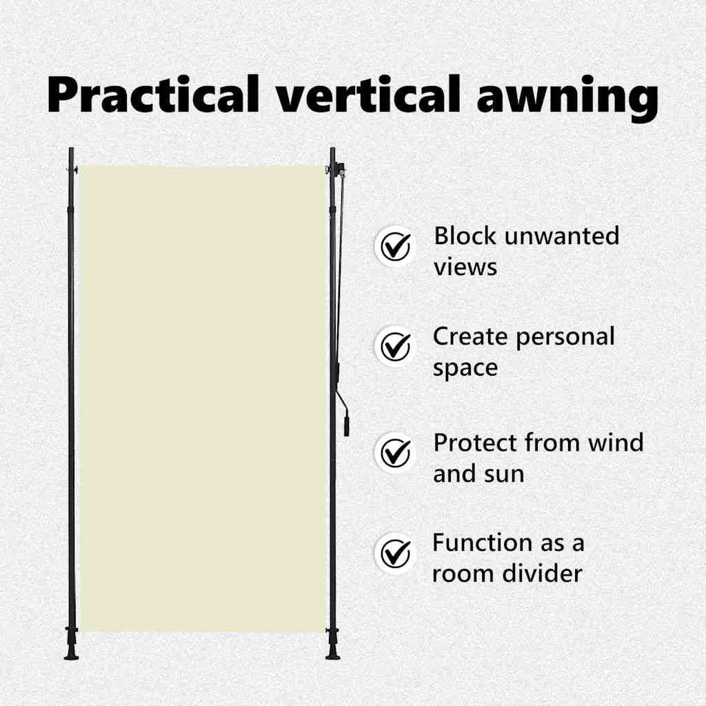 Jaluzea tip rulou de exterior, crem, 120 x 270 cm GartenMobel Dekor