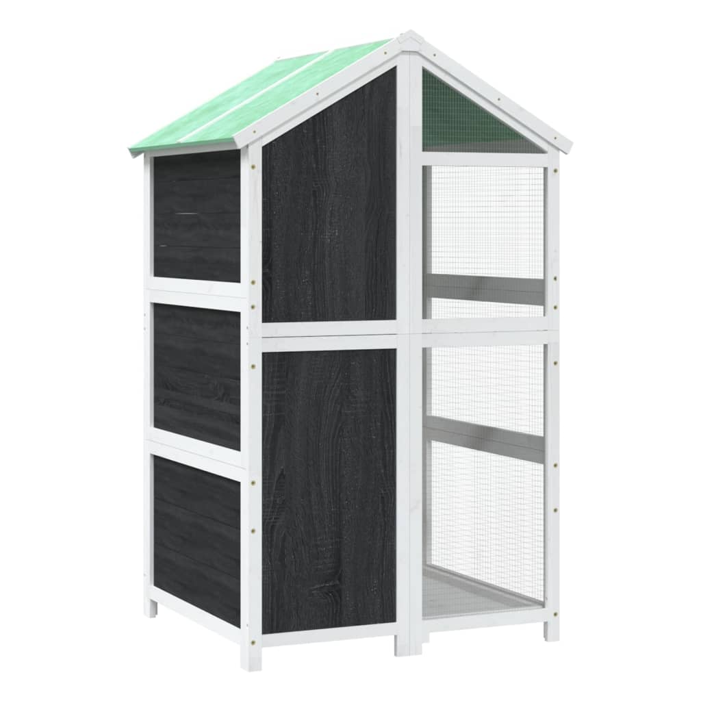 Colivie de păsări, gri, 97x81x152 cm, lemn masiv de pin GartenMobel Dekor