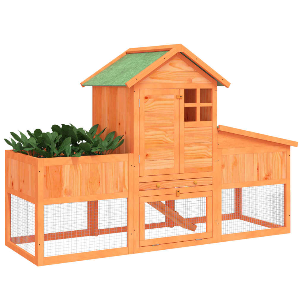 Cușcă pentru iepuri maro 170x63x113 cm lemn masiv de pin GartenMobel Dekor