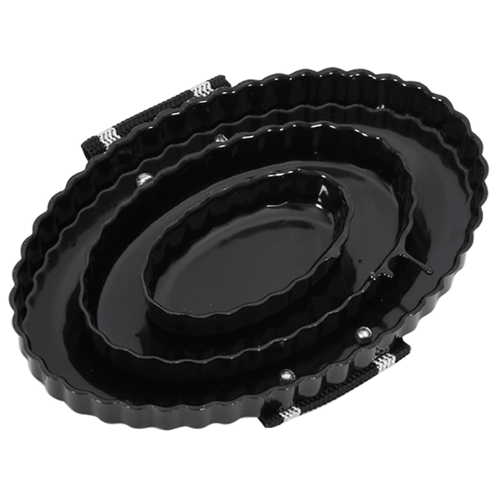 Piepteni de îngrijire curry, 3 buc., negru, oțel GartenMobel Dekor