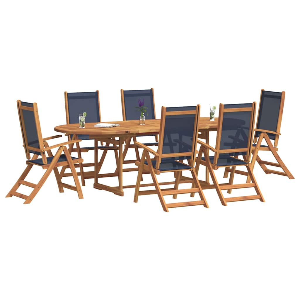 Set mobilier de grădină, 7 piese, lemn masiv acacia/textilenă GartenMobel Dekor