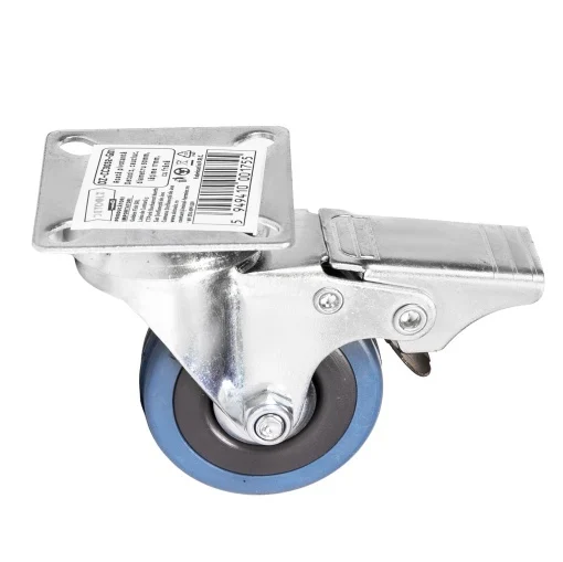 Roată pivotantă Detoolz 75x21 mm din cauciuc și PP, pentru cărucioare