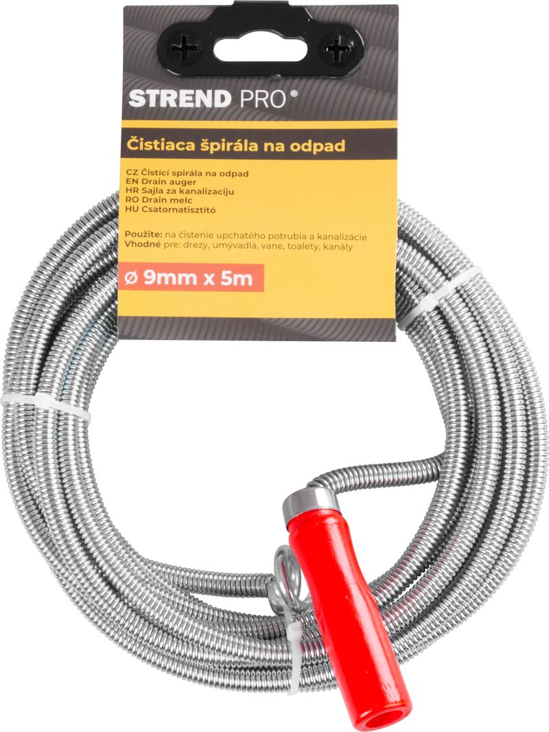Spirală pentru desfundat țevi și scurgeri Strend Pro PP3101, 5 m, 9 mm