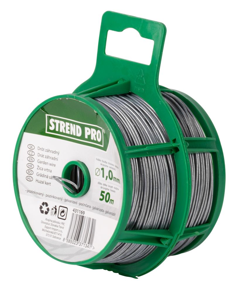 Sârmă de grădină galvanizată 1 mm, 50 m, cu dispenser, Strend Pro