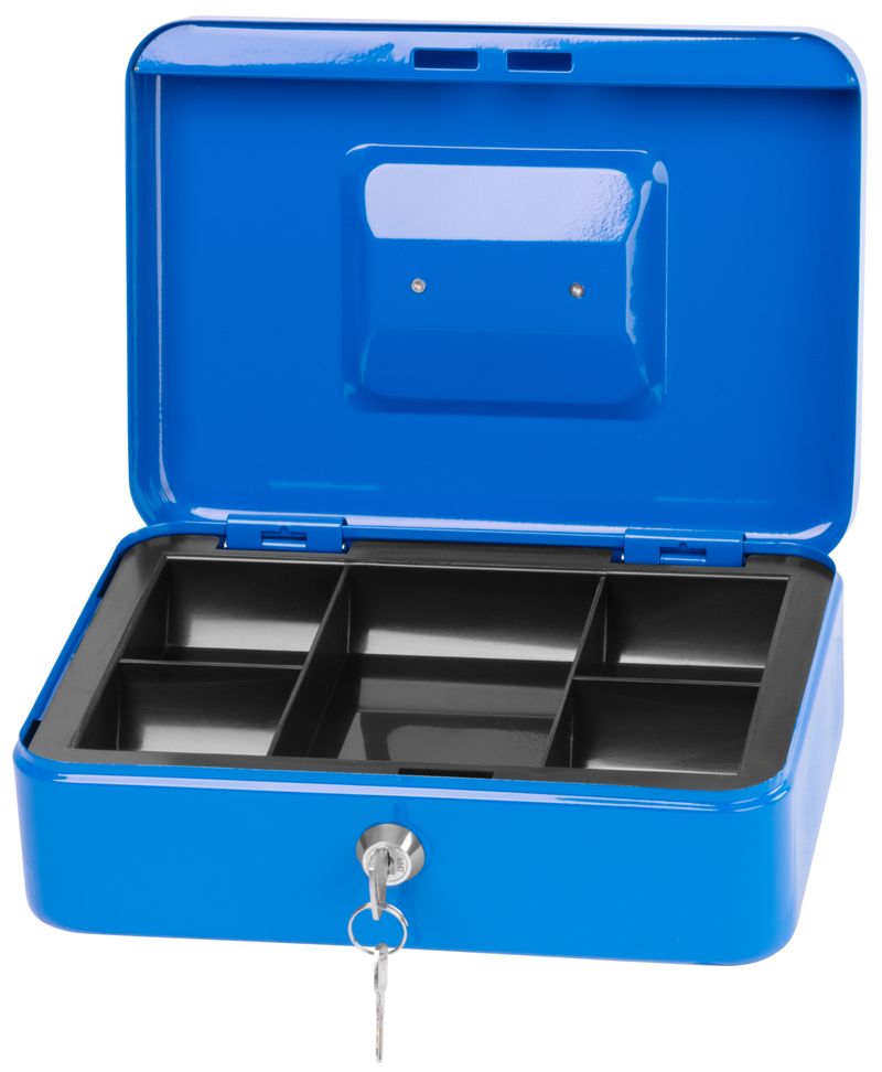 Casetă metalică pentru bani CashBox 25x18x9 cm, cu cheie