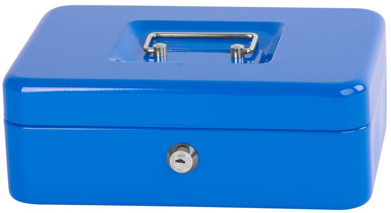 Casetă metalică pentru bani CashBox 25x18x9 cm, cu cheie