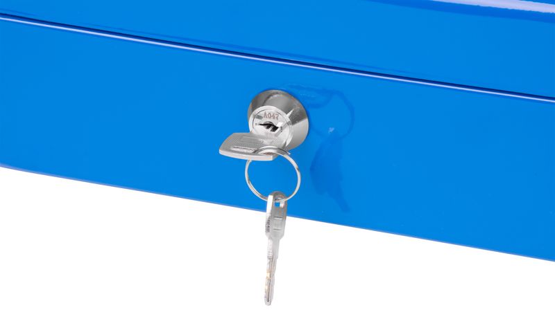 Casetă metalică pentru bani CashBox 25x18x9 cm, cu cheie