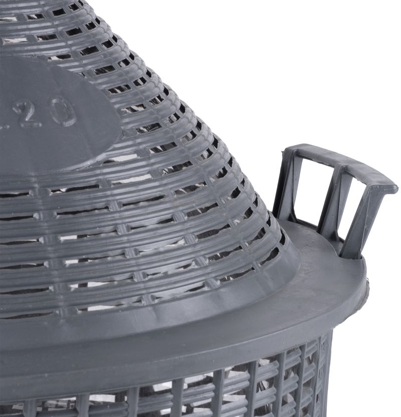 Damigeana din sticla 20 L pentru vin si tuica, cu cos plastic si manere