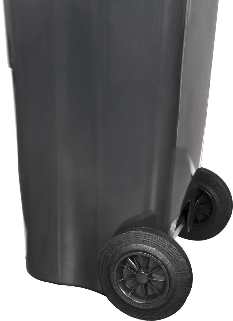 Pubelă Europlast 120L din HDPE neagră, cu roți pentru deșeuri